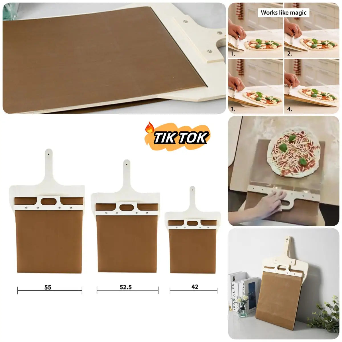 Sliding Pizza Peel Shovel Board