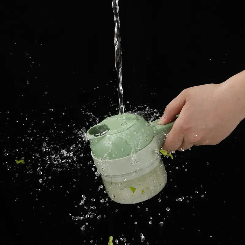 Auto 3 In 1 Electric Vegetable Cutter , Chopper Set, Electric Garlic Cutter and Clean Brush, Mini Handheld Electric Food Chopper for Salad Onion Veggie Pepper Celery Chili Meat Ginger.
