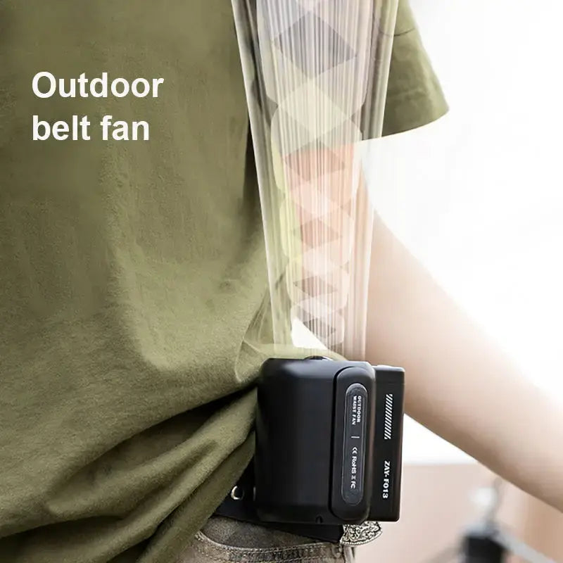 Portable Rechargeable Mini Waist Fan, Bladeless Waist Mounted Electric Fan, 2024 USB Charging Hanging Fan, 3 Speeds, Strong Airflow , Mini Fan Portable Great for Outdoor Work, Camping, Hiking .(White, Black & Green)