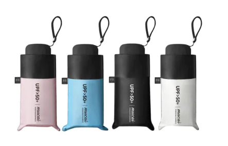 Mini Pocket Umbrella- Mini Umbrella with Upf50+ UV Protection, Lightweight Macaron-Colored Compact Umbrella for Women and Kids, Portable Travel Umbrella with Storage Box, 6Ribbed Small Umbrella Perfect for Travel
