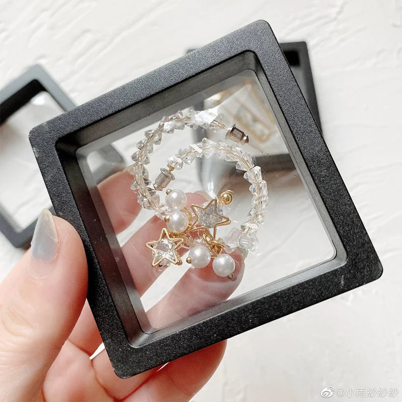 3D Floating Display 10 Pieces Set-  Floating Display Case  Floating Jewelry Frame Display Holder 3D Floating Stands Set Coin Display Frame Holders Clear Jewelry Display Box for Chip Jewelry Pin Medallion Ring Display Case