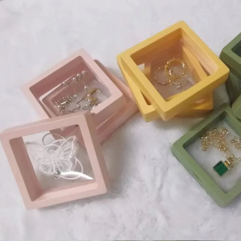 3D Floating Display 10 Pieces Set-  Floating Display Case  Floating Jewelry Frame Display Holder 3D Floating Stands Set Coin Display Frame Holders Clear Jewelry Display Box for Chip Jewelry Pin Medallion Ring Display Case