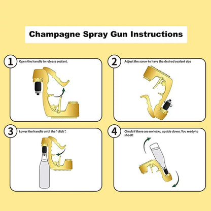 Stylish Beer Party Gun Champagne Spray Gun - Champagne Gun, 4th  Generation Champagne Gun Shooter Beer Spray Gun Adjustable Sparkling Alcohol Gun for Party Club Bar Festival Birthday Wedding Christmas, Alcohol Dispenser.