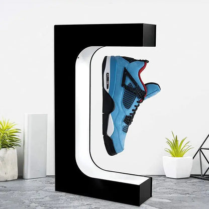 Levitating Shoe Display Magnetic Levitation Sneaker Stand , Rotating Floating Holder Rack for Shoes Collectors Advertising Exhibition Shoe Store Show Home Decoration, Black