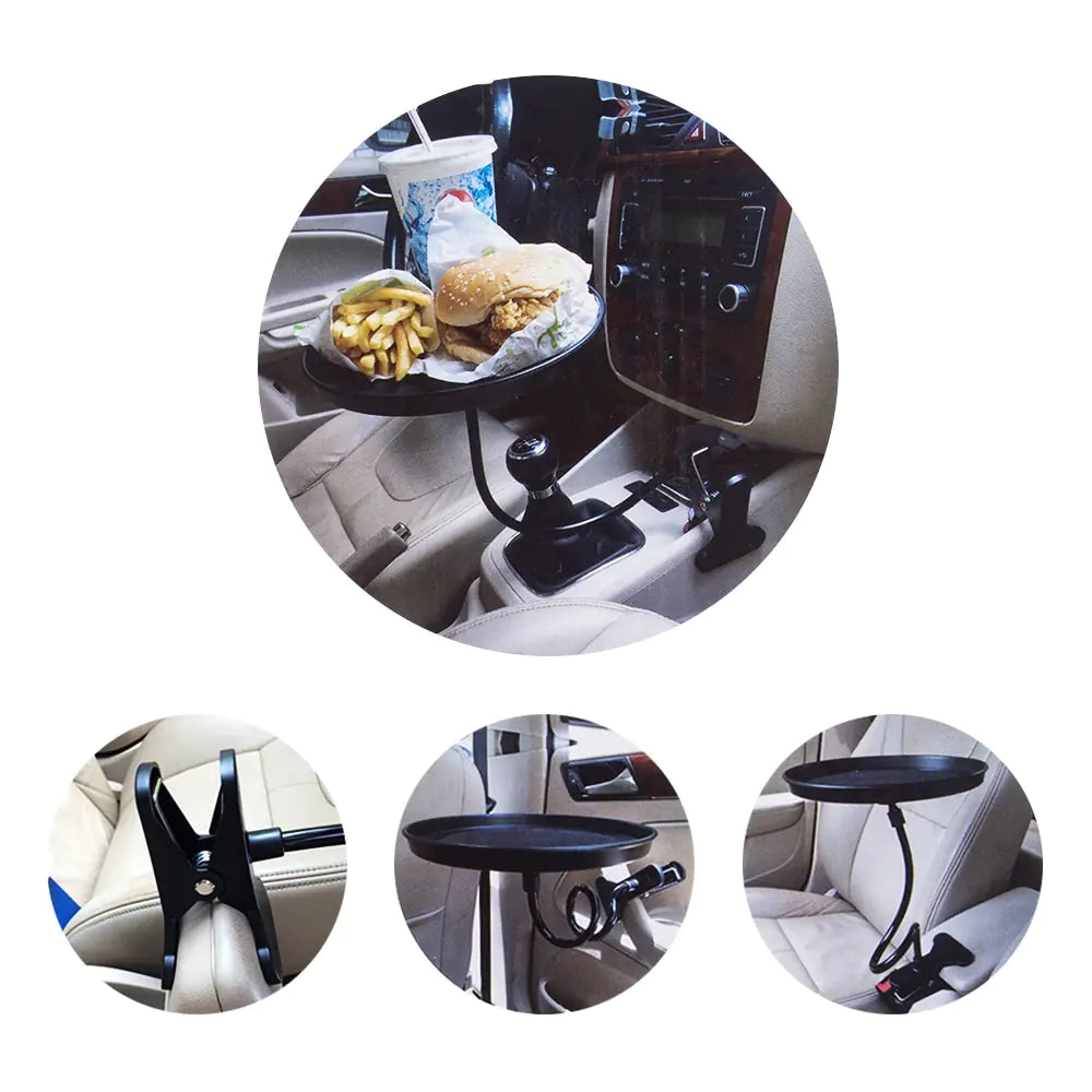 Cup Holder Tray For Car Enjoy Your Food And Stay Organized, Adjustable Car Tray Table With 360° Rotating Swivel Arm And Extendable BaseCar Food Table For Cup Holders And Eating (black, Long section)