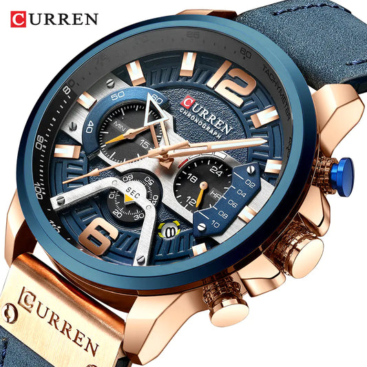 CURREN Mens Luxury Chronograph Big Dial watch