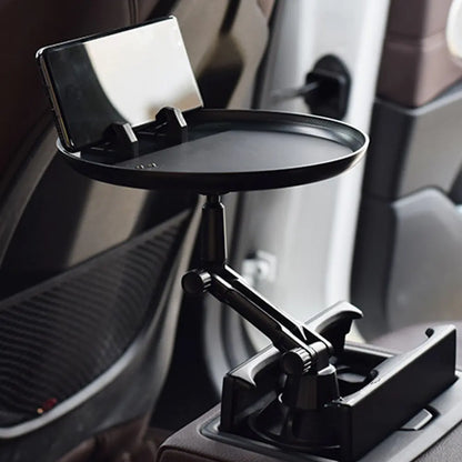 Cup Holder Tray For Car Enjoy Your Food And Stay Organized, Adjustable Car Tray Table With 360° Rotating Swivel Arm And Extendable BaseCar Food Table For Cup Holders And Eating (black, Long section)