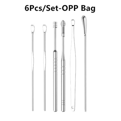 6pcs/set Stainless Steel Ear Picking